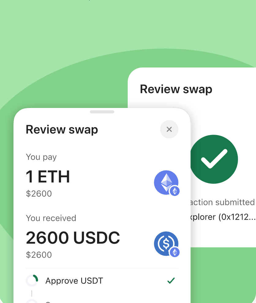 OneKey App 智能兑换与路径选择界面