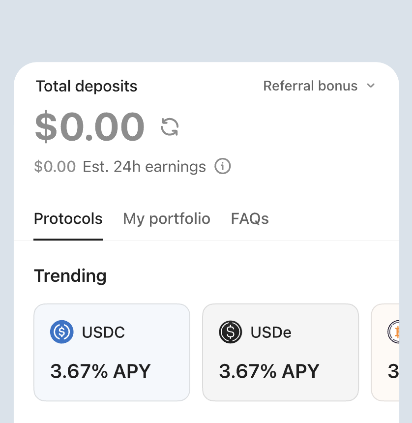 OneKey App 质押入口与收益信息界面